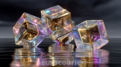 Four-interlocking-geometric-prisms-floating-over-a-reflective-black-surface--each-prism-representing-Form-Texture-Color-Vibe--pulsing-with-distinct-neon-glows-gold-copper-emerald--1271c2f0daa6a9b7ac.png