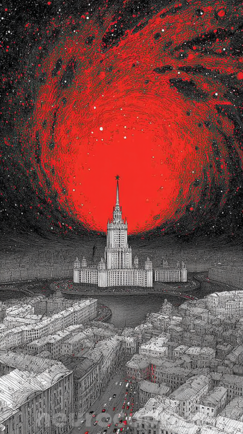 Ralph-Steadmans-crazy-psychedelic-black-white-and-red-drawing-of-St.-Petersburg-at-night.-5827c2a4321cd5f6f.png